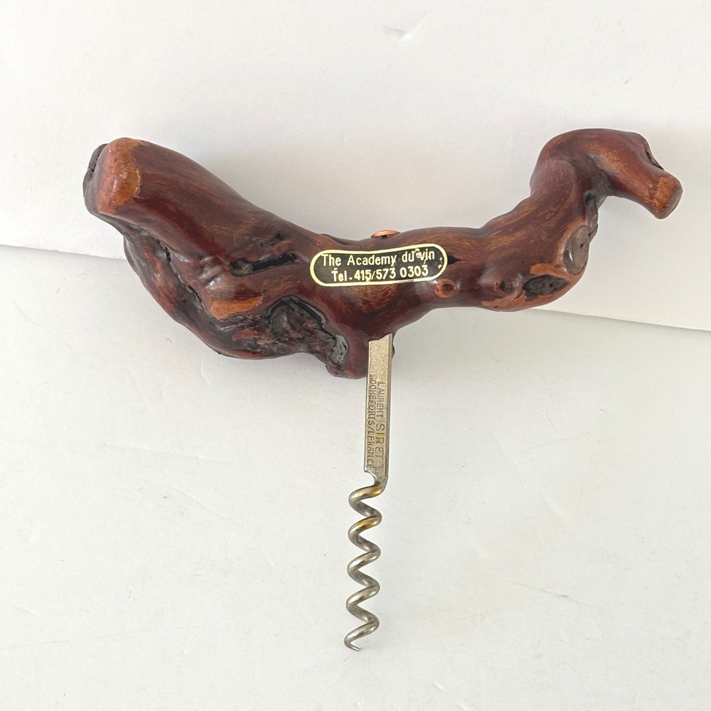 Laurent Siret Corkscrew Grapevine Wood Root Handle Made France Academy of Wine